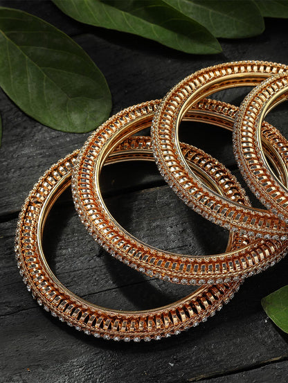 Trendy American Diamond Golden colour Bangles Jkbangles_005