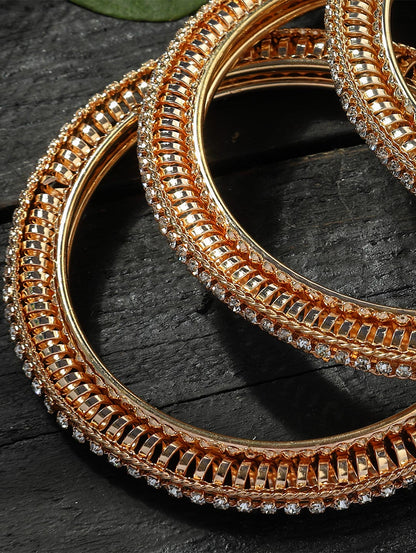 Trendy American Diamond Golden colour Bangles Jkbangles_005