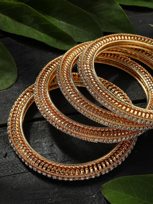 Trendy American Diamond Golden colour Bangles Jkbangles_005