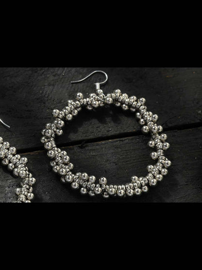 German Silver Oxidised Necklace with Earrings set Jkms_144