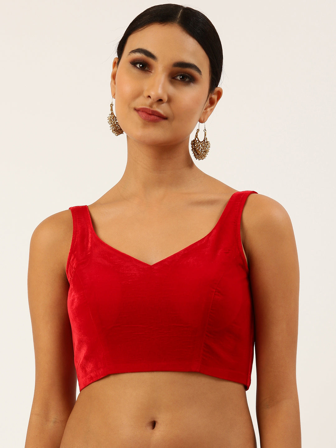 Women's Red Velvet Readymade Blouse