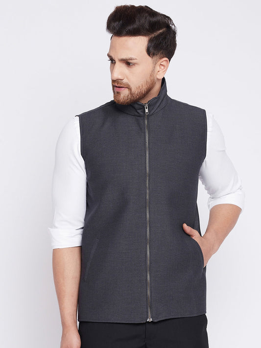 Men's Nehru Jacket With Welt Pockets -