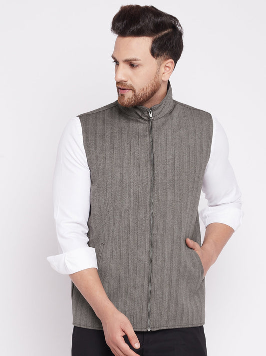 Men's Nehru Jacket With Welt Pockets -