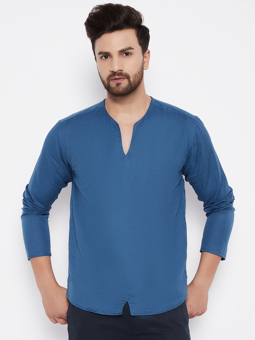 Men's Solid Linen Kurta