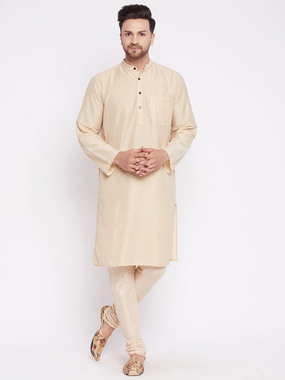 Men's Long Kurta with Band Collar -