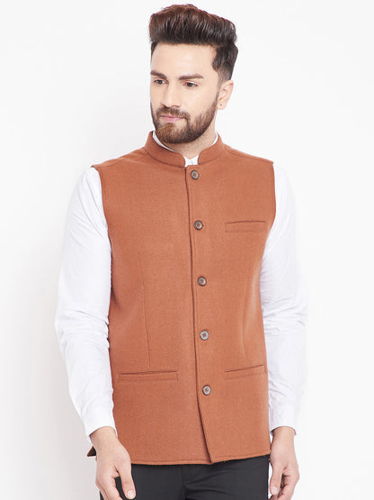 Men's Orange Nehru Jacket