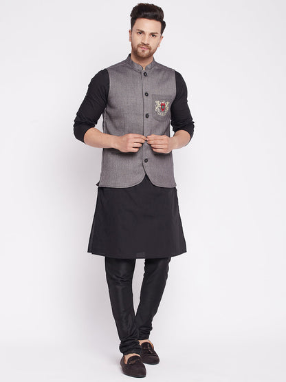 Men's Nehru Jacket with welt pockets -