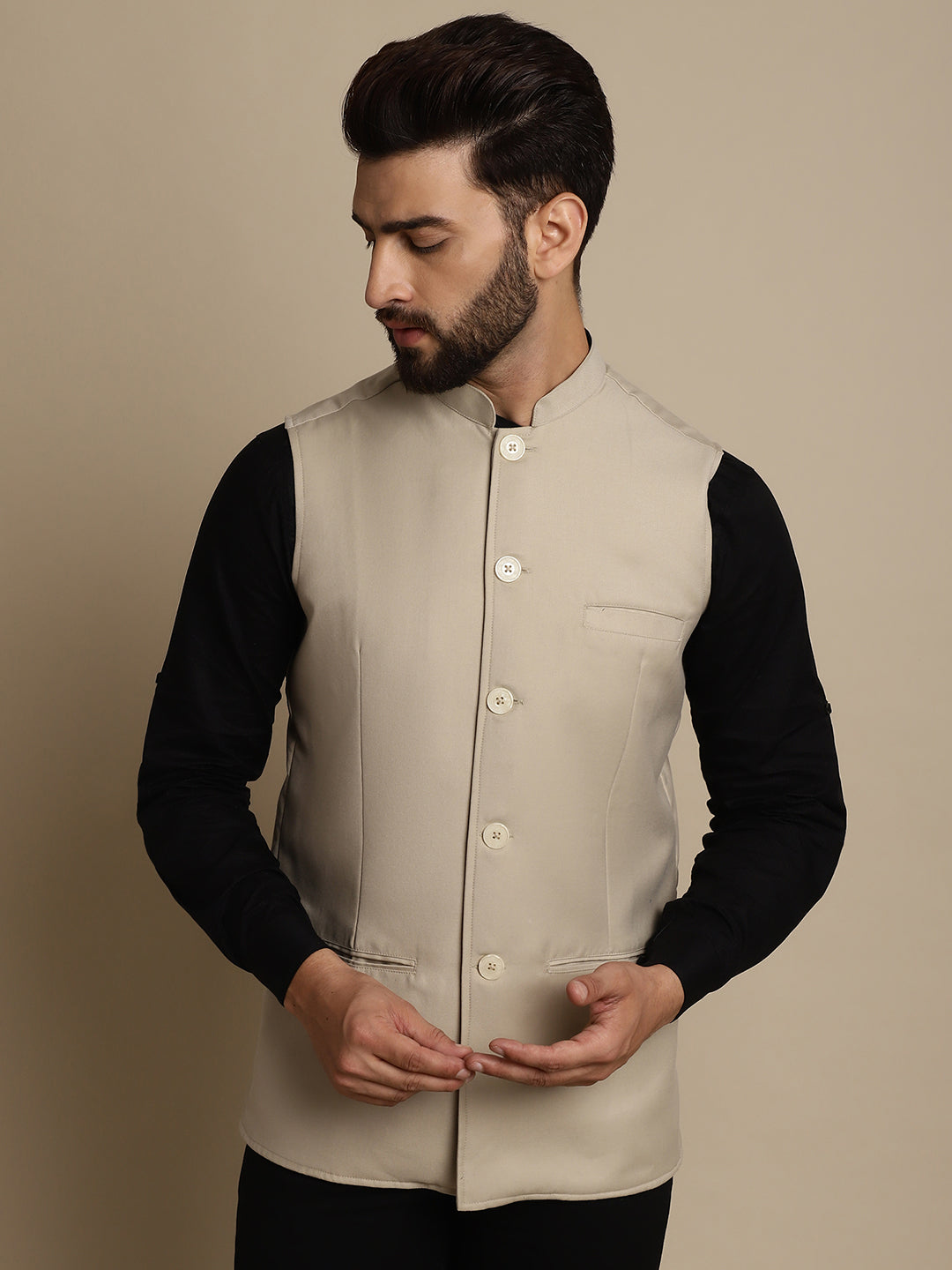 Men's Mandarin Collar Waistcoat