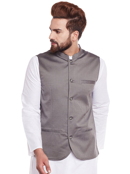 Men's Grey Nehru Jacket