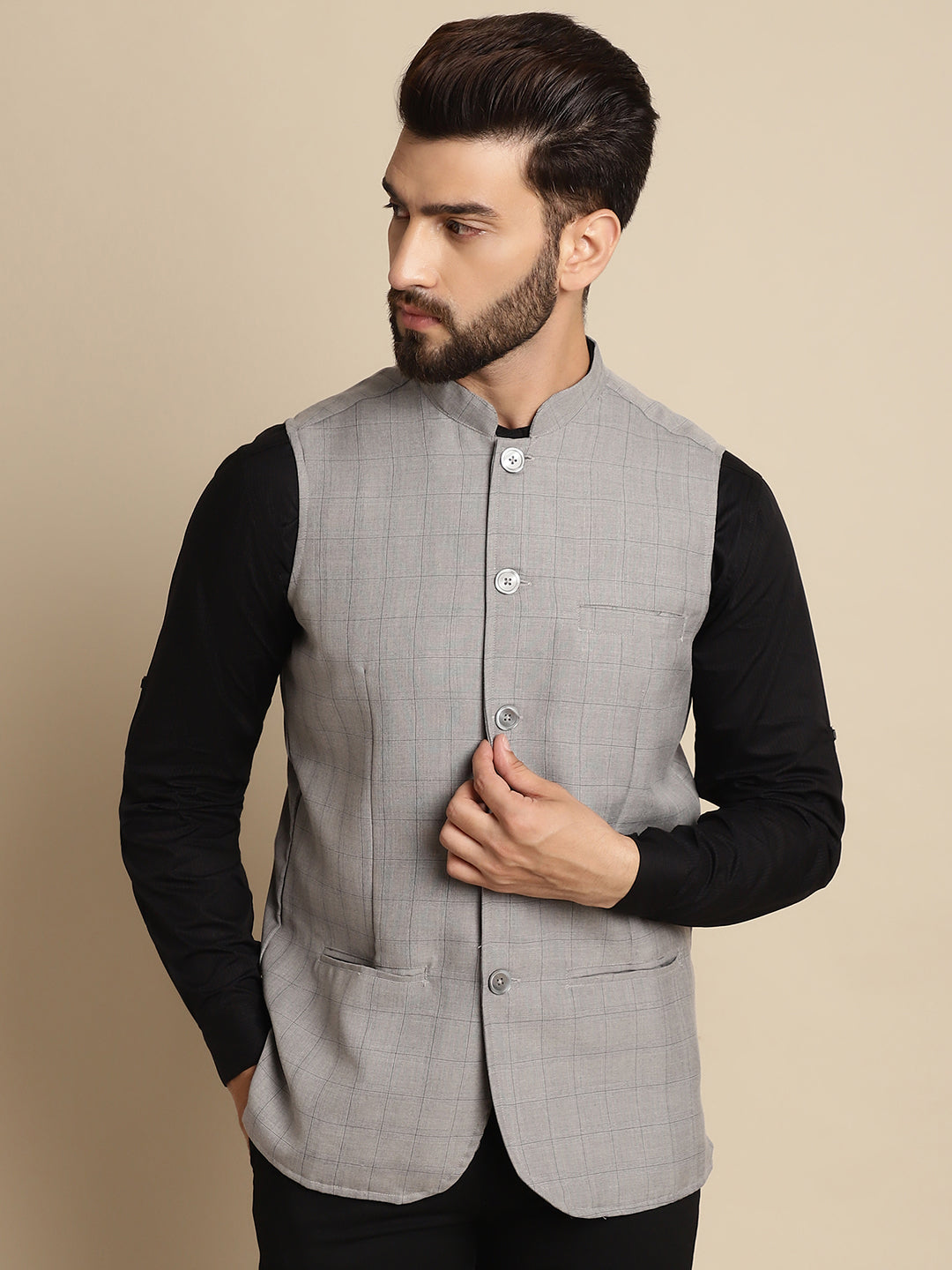 Men's Mandarin Collar Waistcoat