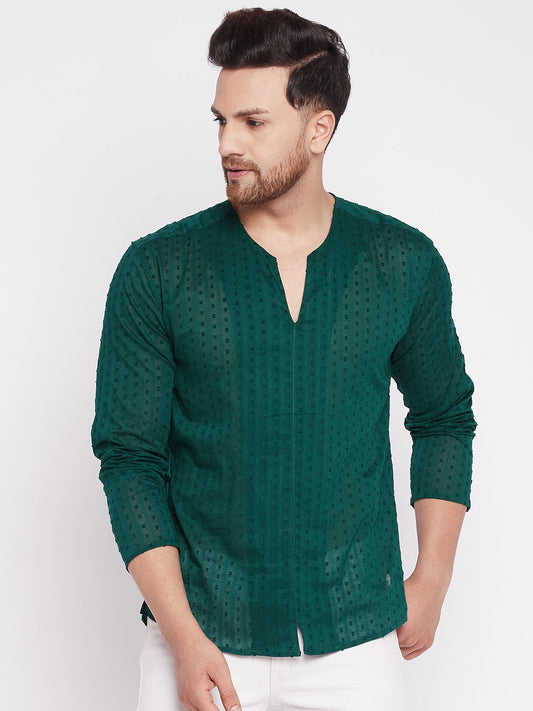 Men's Kurta with Slit Neckline -