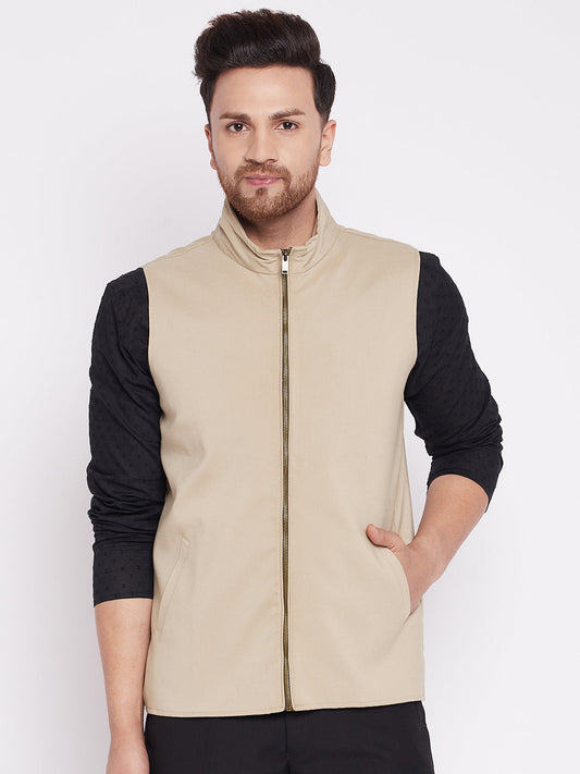 Men's Nehru Jacket With Welt Pockets -