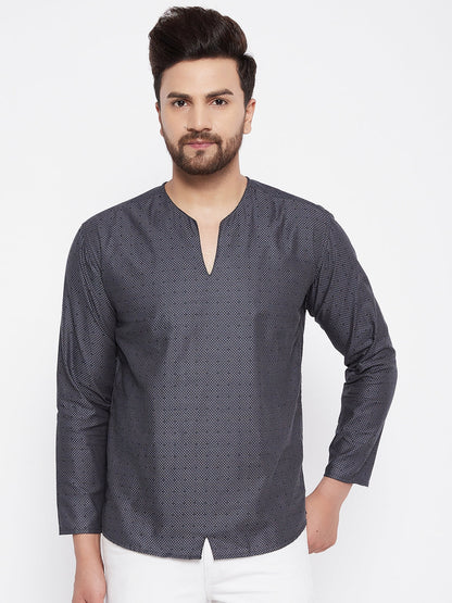 Men's Woven Design Straight  Kurta