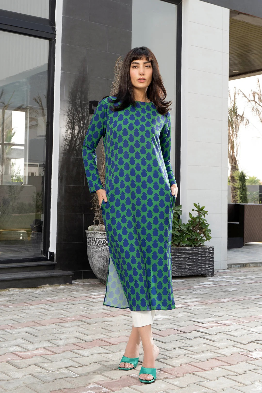 Women's Blue Pine Kurti Top