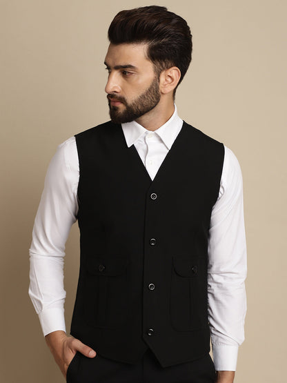 Men's Waistcaot With Patch Pocket