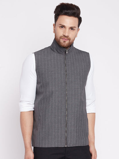 Men's Nehru Jacket With Welt Pockets -