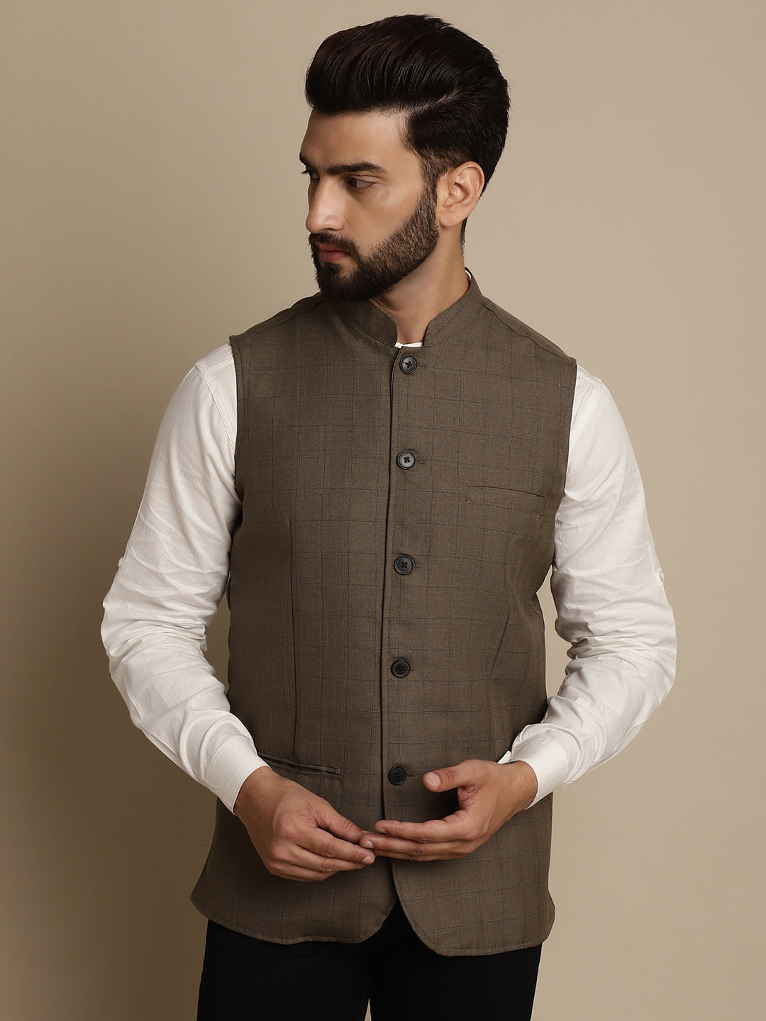 Men's Mandarin Collar Waistcoat