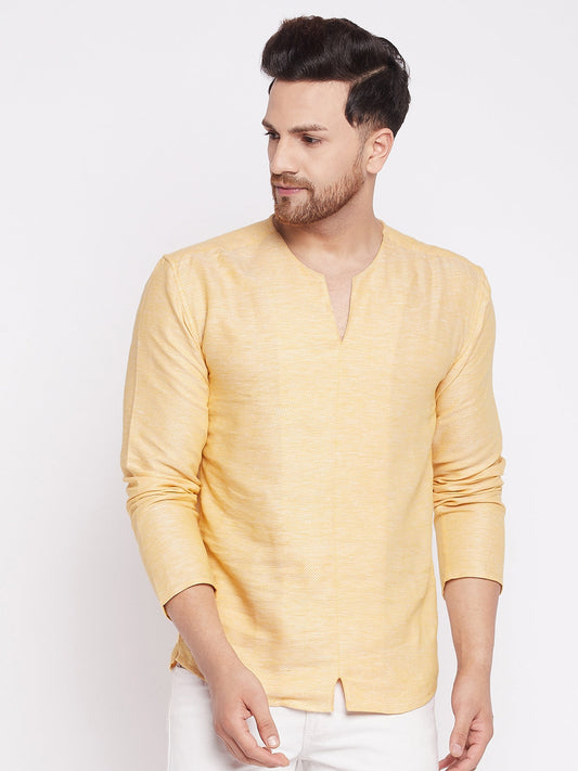 Men's Kurta with Slit Neckline -