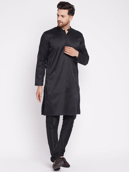 Men's Long Kurta with Band Collar -