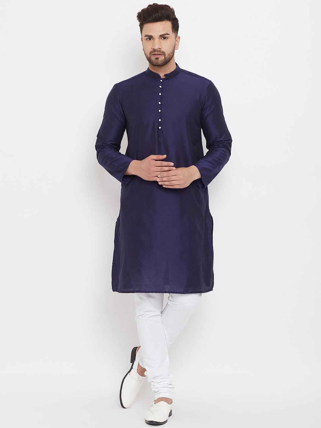 Men's Purple Cotton Kurta