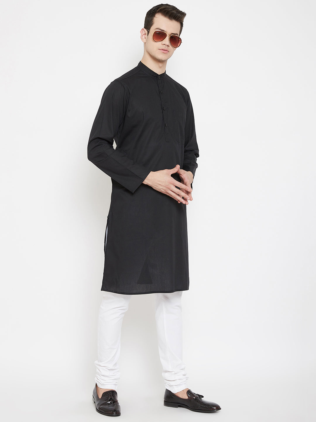 Men's Woven Design Straight Kurta