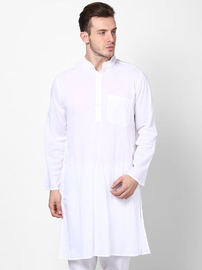 Men's White Pure Cotton Kurta