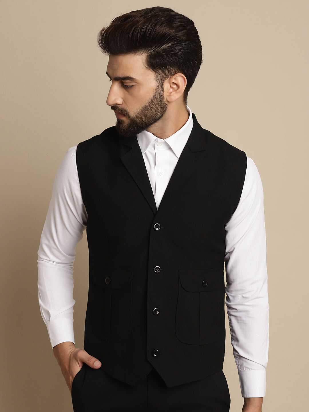 Men's Waistcoat With Notched Lapel