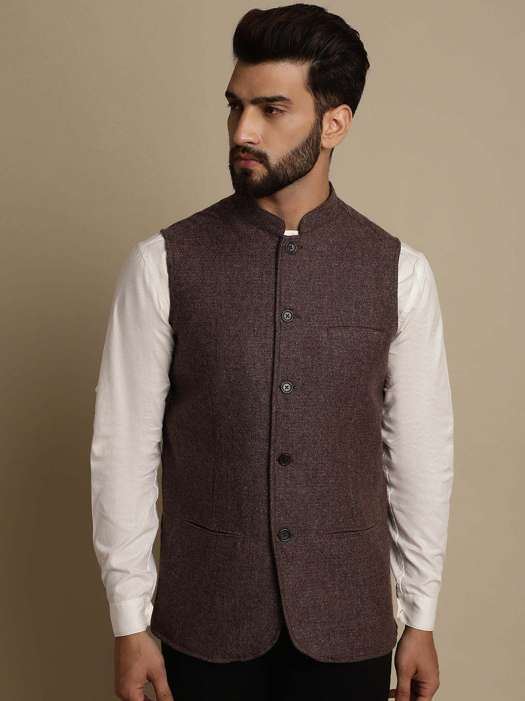 Men's Mandarin Collar Waistcoat