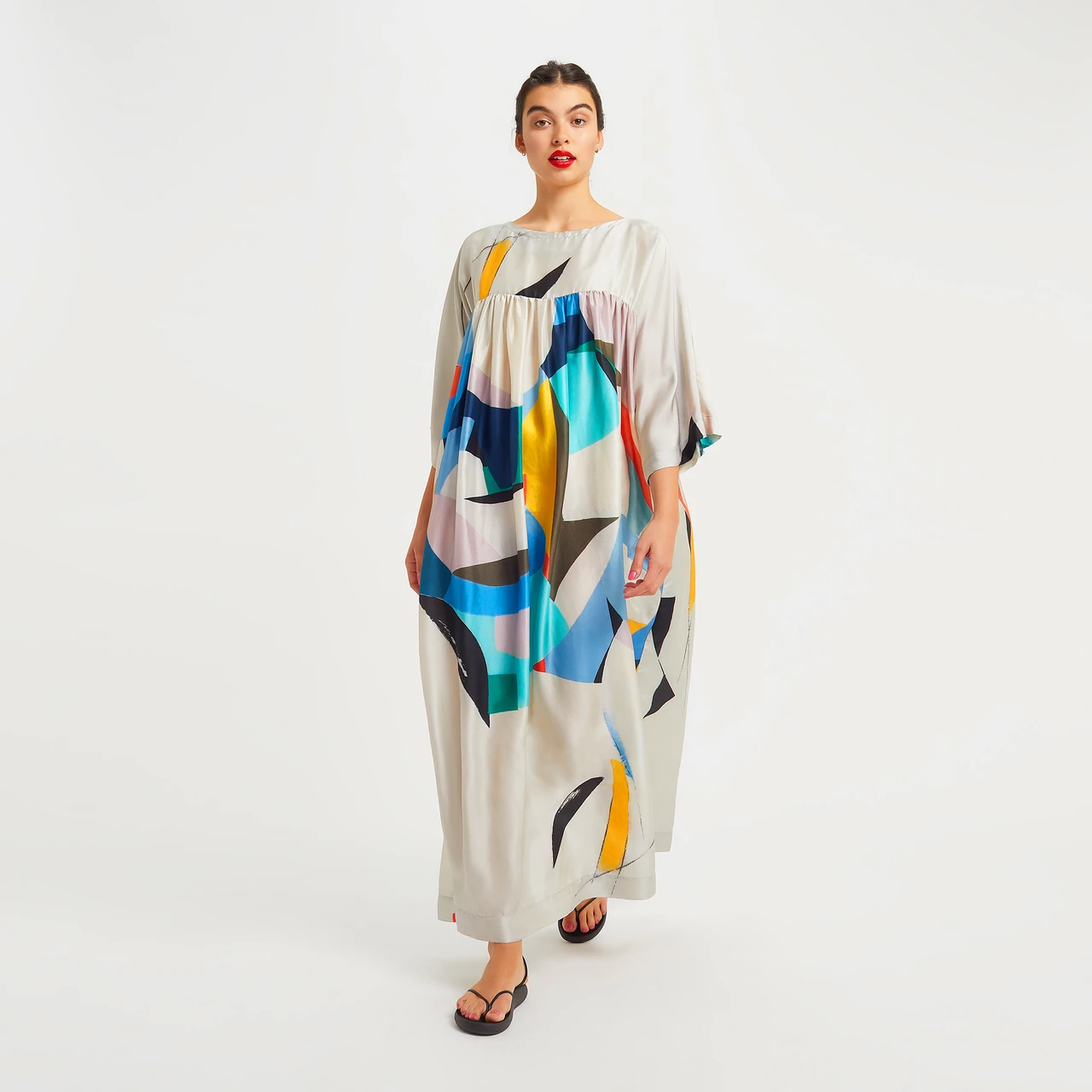 Women's Colorblock Cotton Maxi Dress