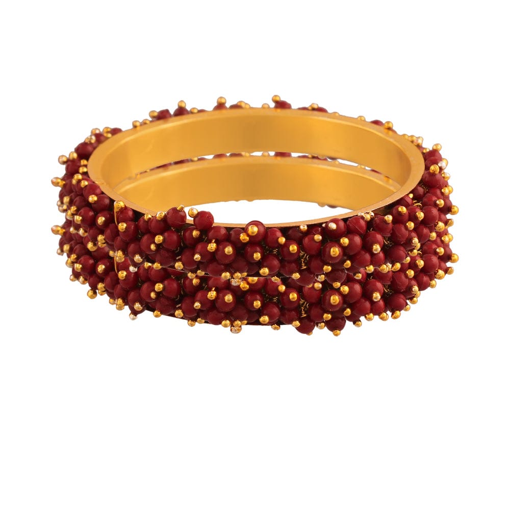 Women's Gold-Plated Beads Work Bangles