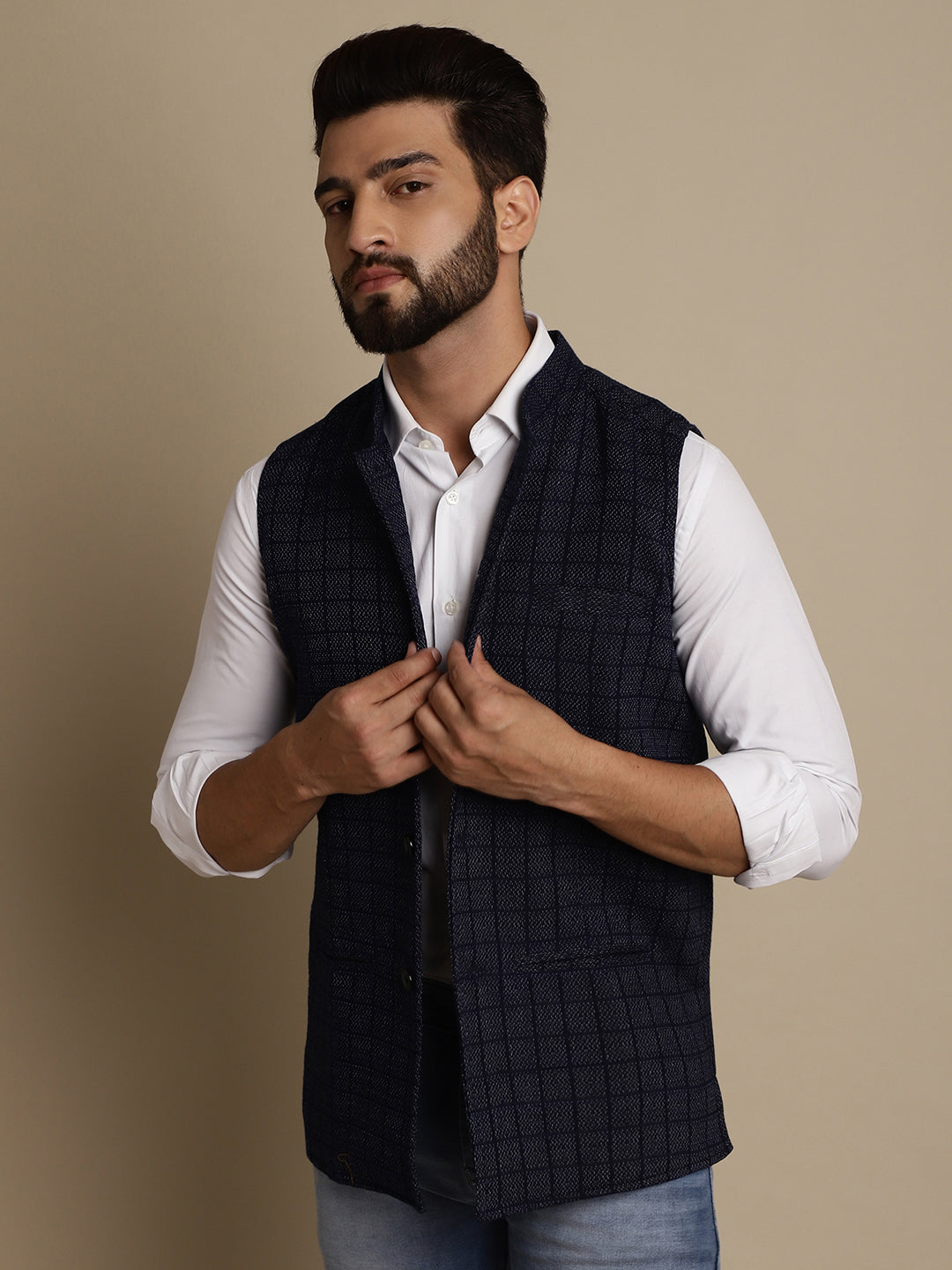 Men's Mandarin Collar Waistcoat