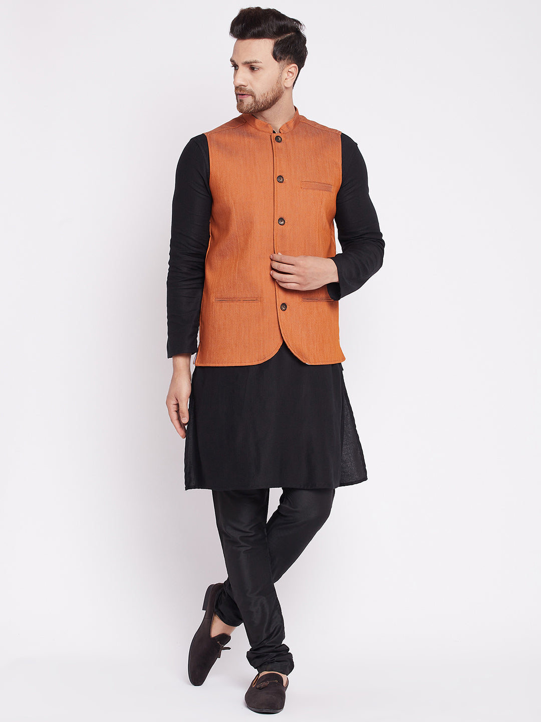 Men's Nehru Jacket with welt pockets -