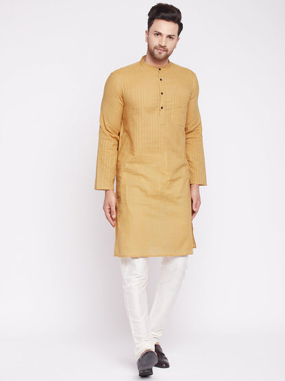 Men's Long Kurta with Band Collar -