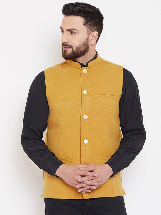 Men's Mustard Nehru Jacket