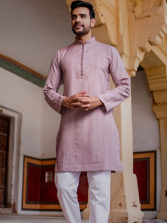 Men's Pure Khadi Dobby Kurta