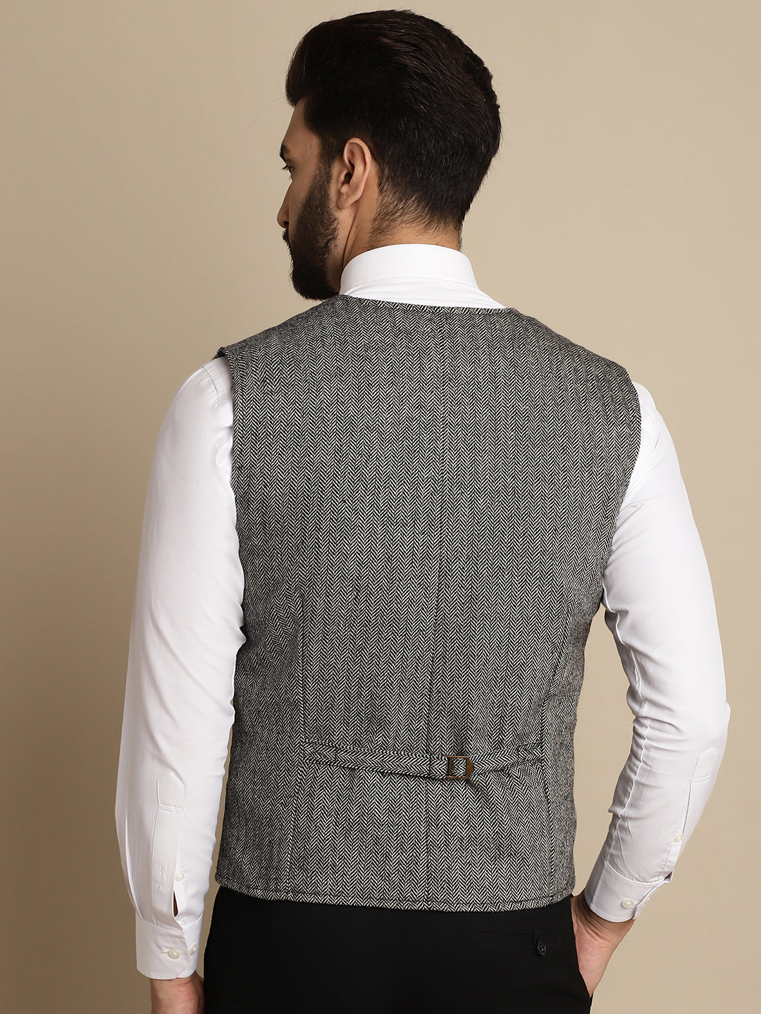 Men's Woolen Double Breast Waist Coat