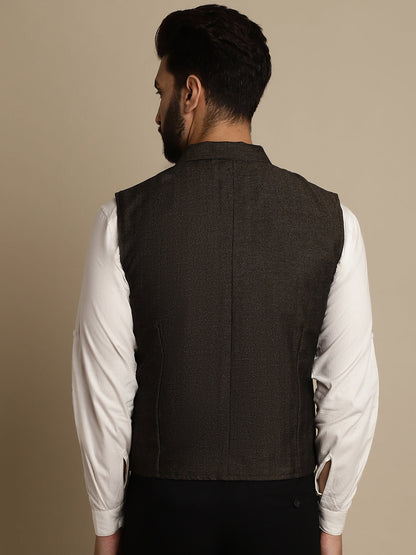 Men's Wool Waistcoat With Notched Lapel