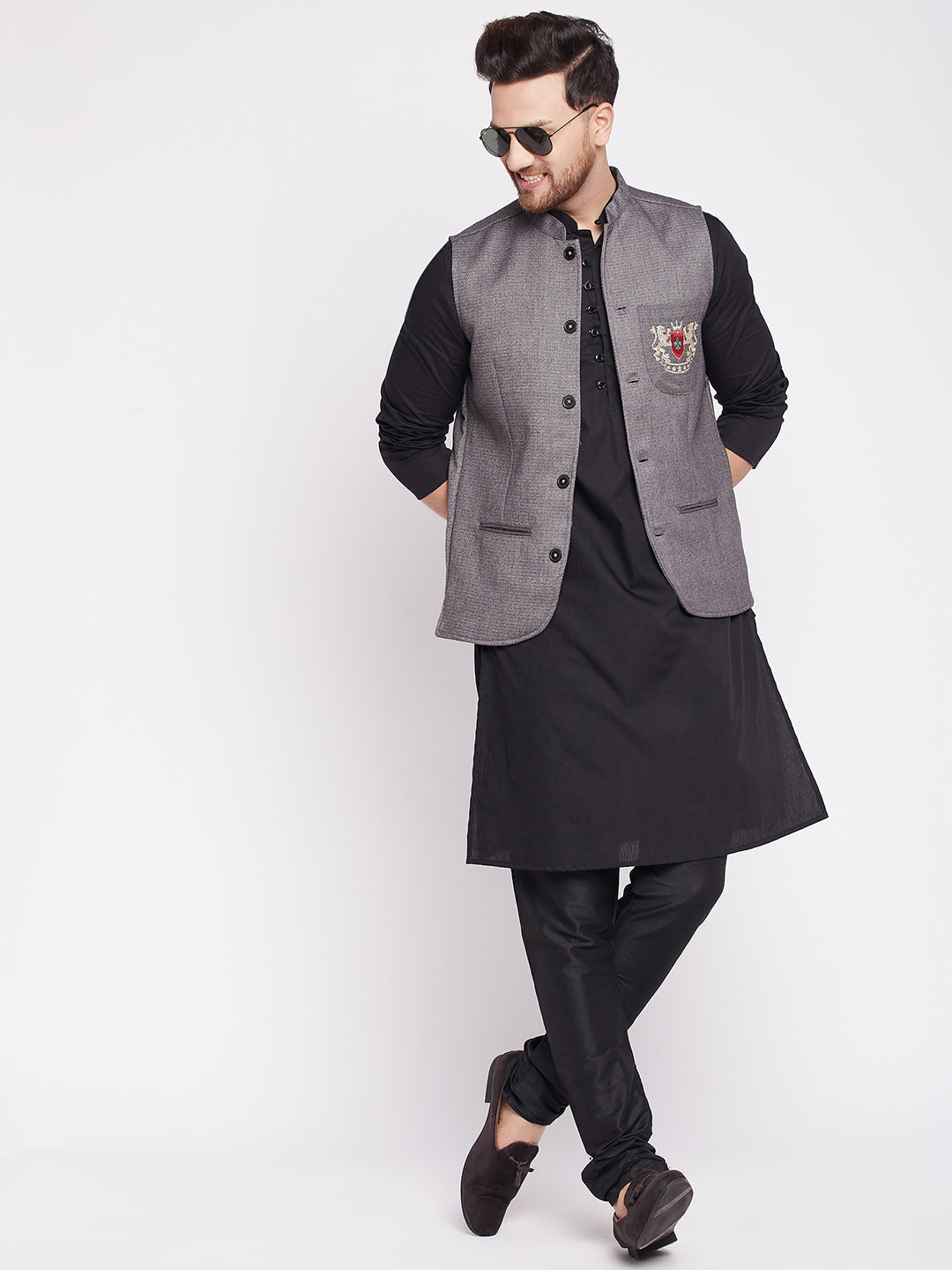 Men's Nehru Jacket with welt pockets -