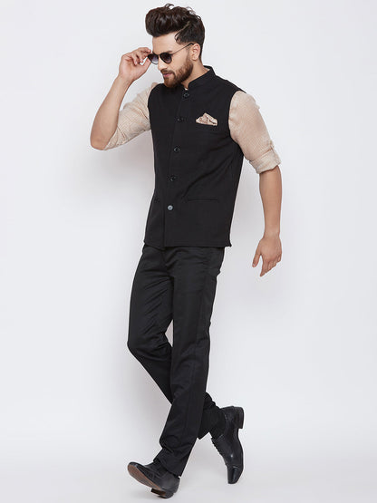 Men's Cocktail Night Black Nehru Jacket