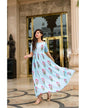 Women's Light Blue Printed Long Kurta Dress (1pcs) - Label Shaurya Sanadhya