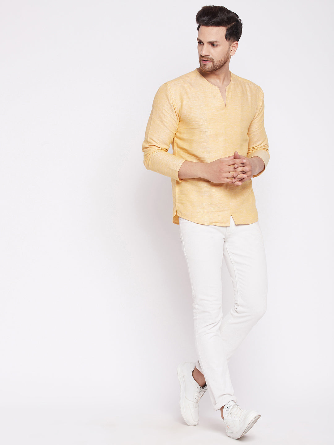 Men's Kurta with Slit Neckline -