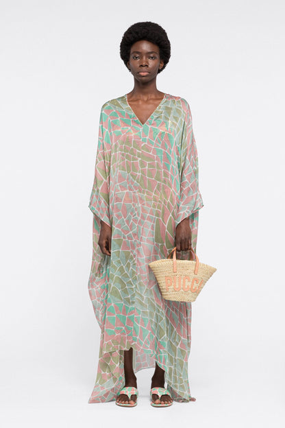 Women's Mosiac print georgette short kaftan