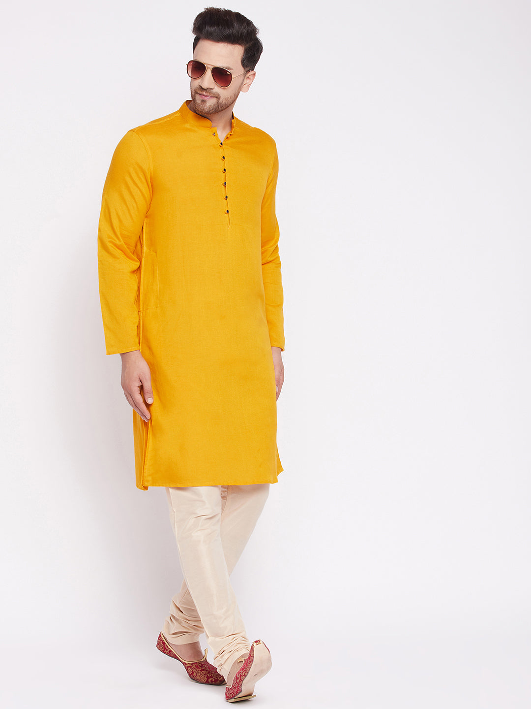 Men's Kurta with Slit Neckline -