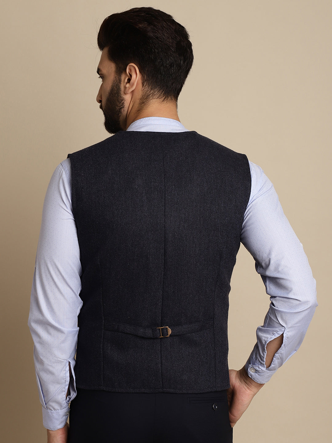 Men's Woolen Double Breast Waist Coat