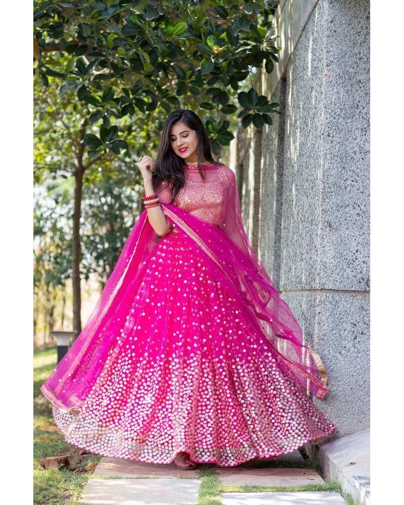 Women's Rani Pink Lehenga - Label Shaurya Sanadhya