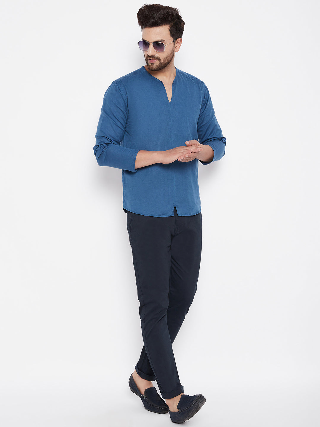 Men's Solid Linen Kurta