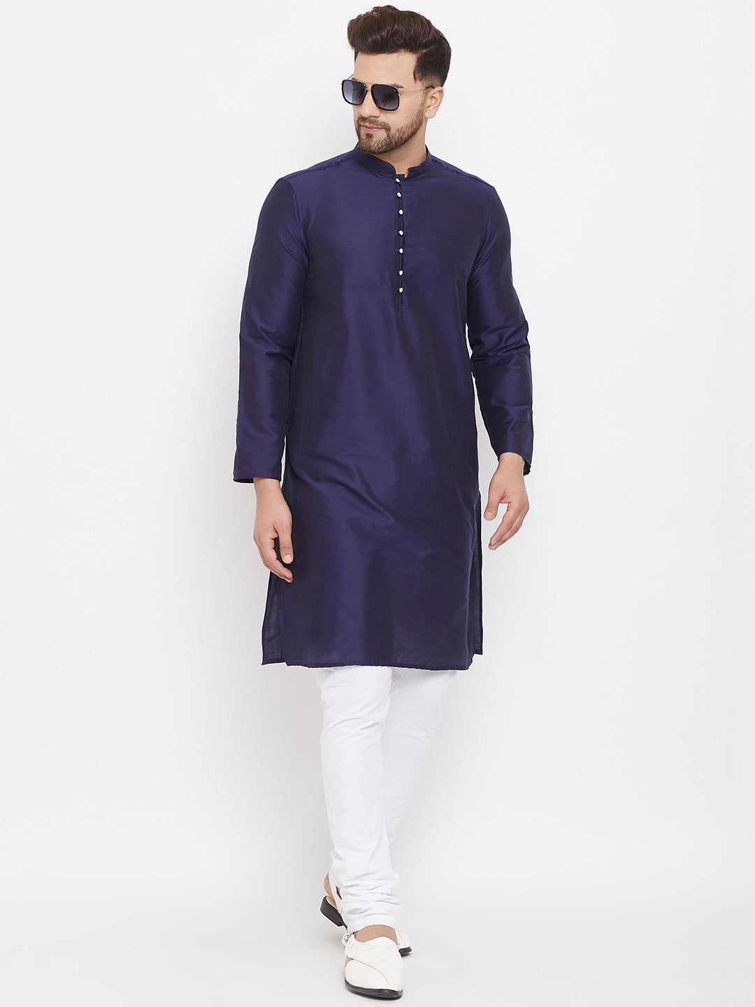 Men's Purple Cotton Kurta