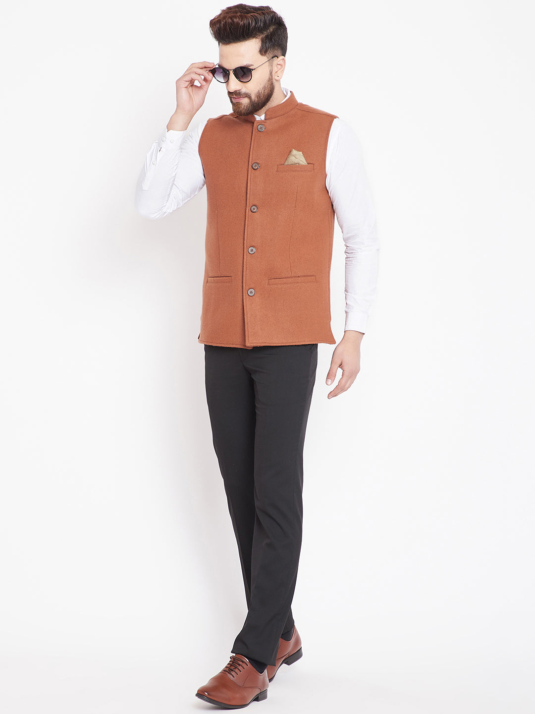 Men's Orange Nehru Jacket