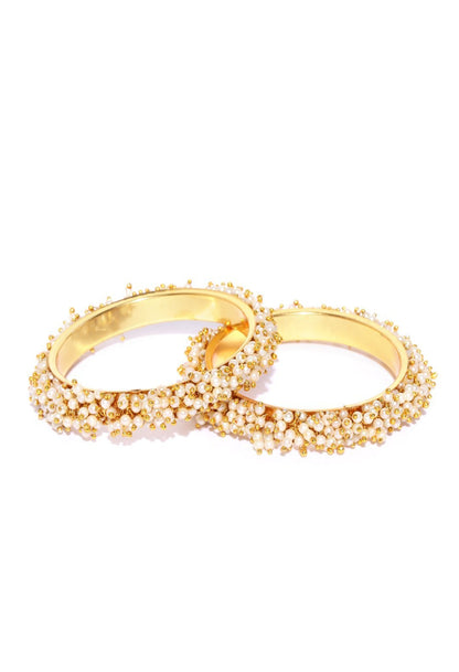 Women's Gold-Plated Beads Work Bangles