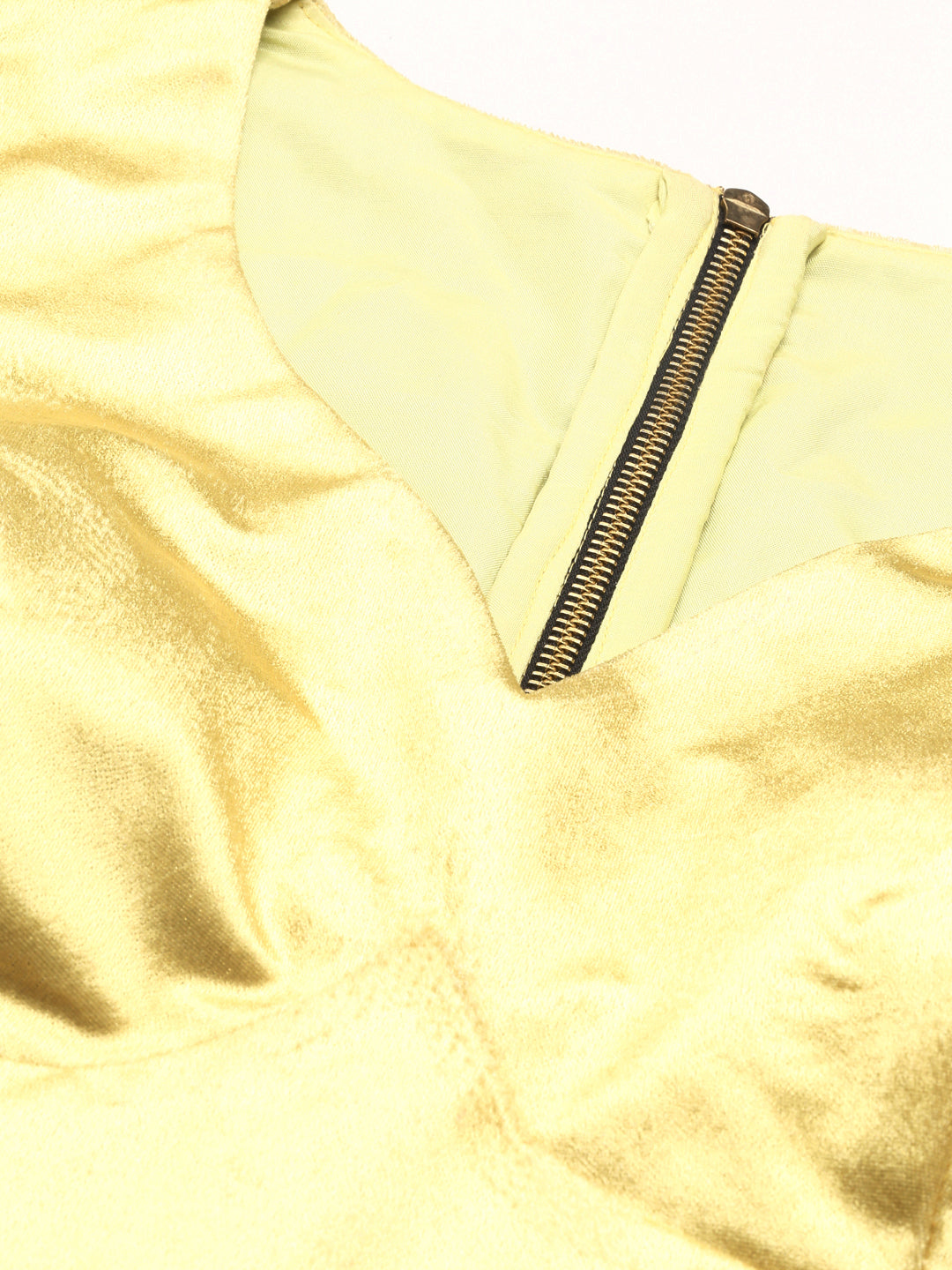 Women's Yellow Toned Velvet Readymade Blouse